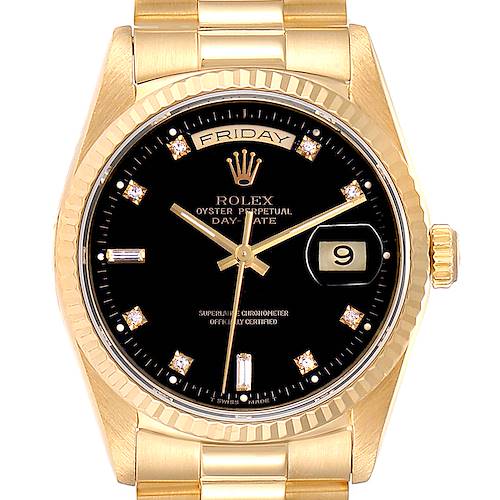 Photo of Rolex President Day-Date 36 Yellow Gold Diamond Mens Watch 18238