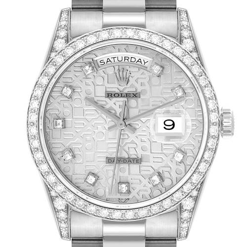 Photo of Rolex President Day-Date Anniversary Dial White Gold Diamond Mens Watch 18389