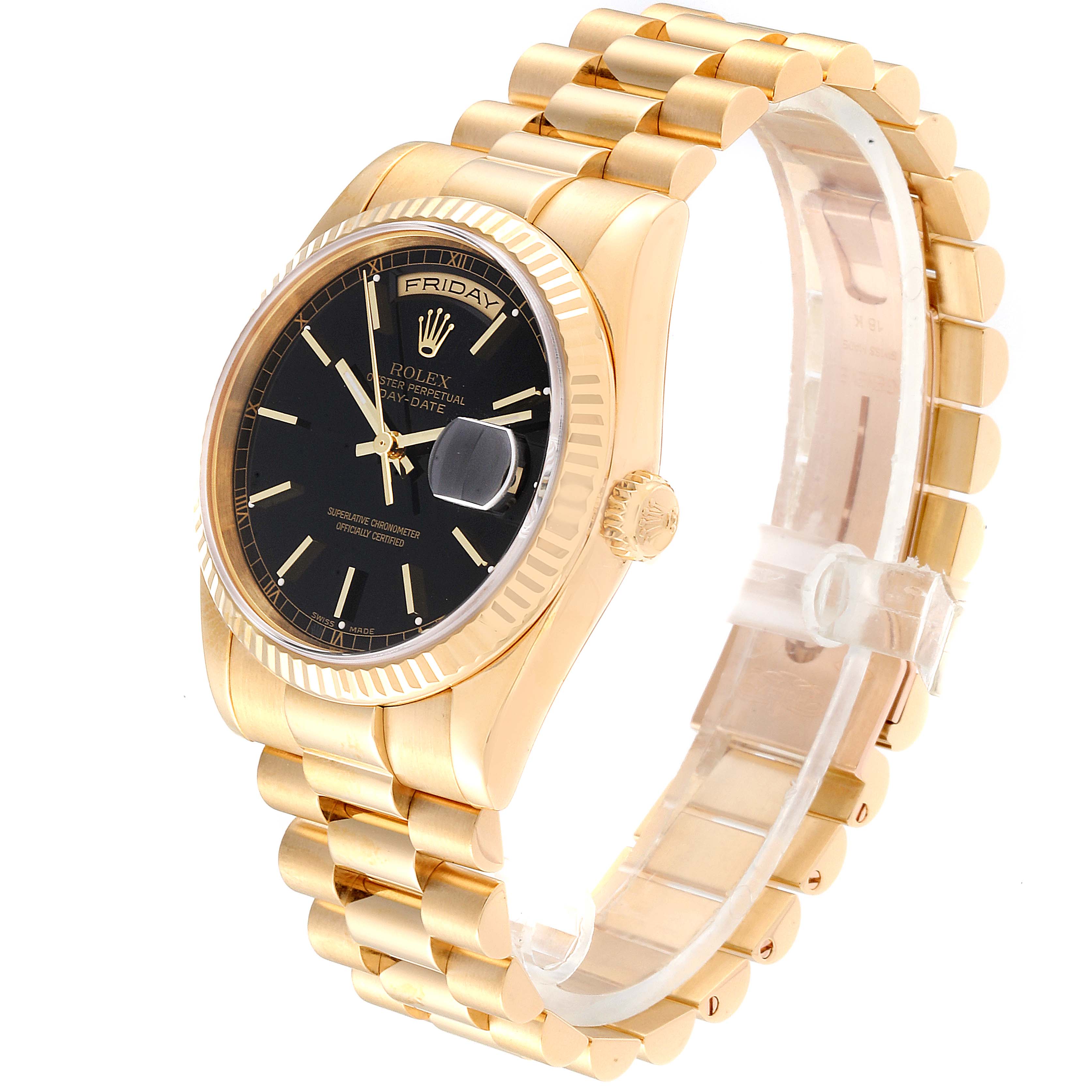 Rolex President Day Date Black Dial Yellow Gold Mens Watch 118238 Swisswatchexpo 0199