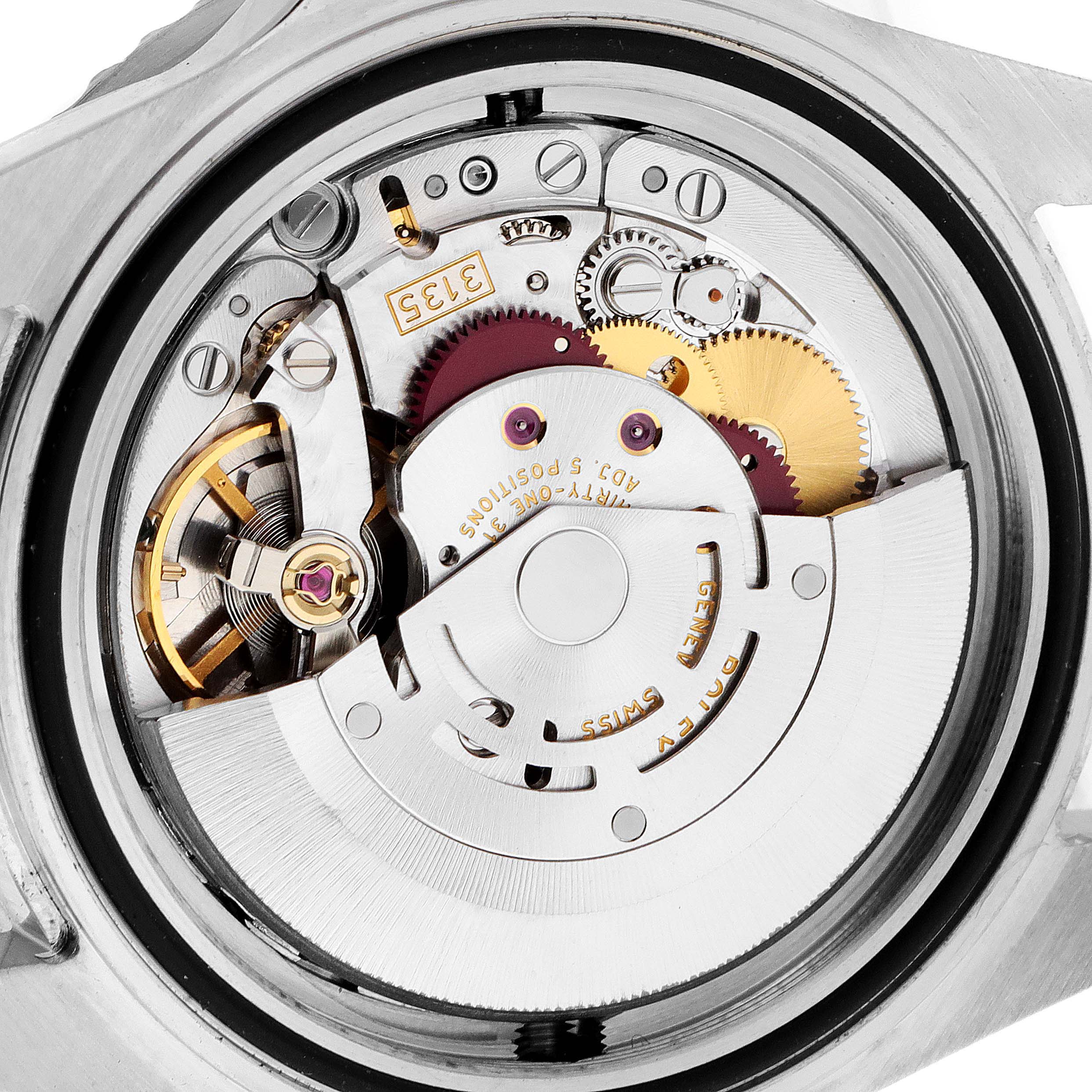 This image shows the internal movement mechanism of a Rolex Sea-Dweller 16600 Men
s Stainless Steel Black Dial 16600 Men
s Stainless Steel Black Dial watch from a rear angle.