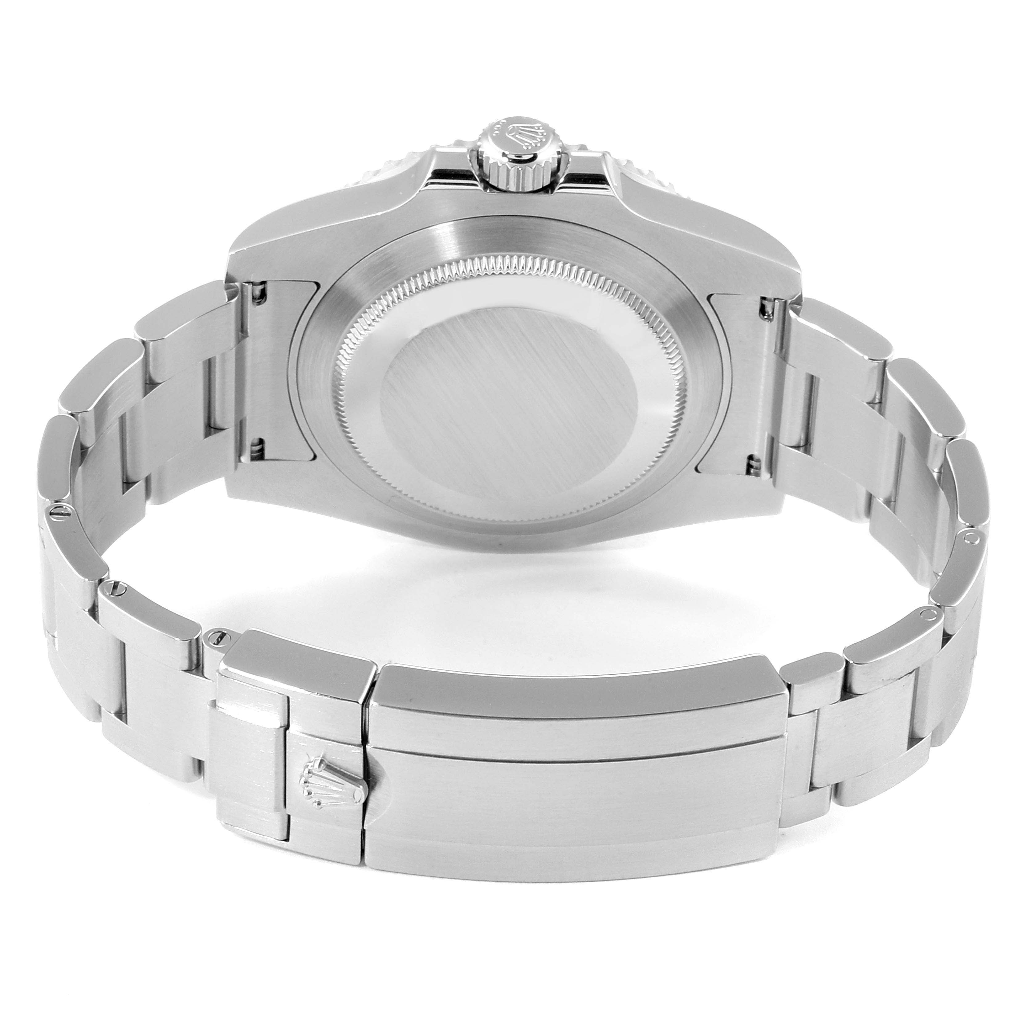 The image shows the back view of a Rolex Submariner 116610 Men
s Stainless Steel Black Dial 116610 Men
s Stainless Steel Black Dial watch, displaying the case back, bracelet, and clasp.