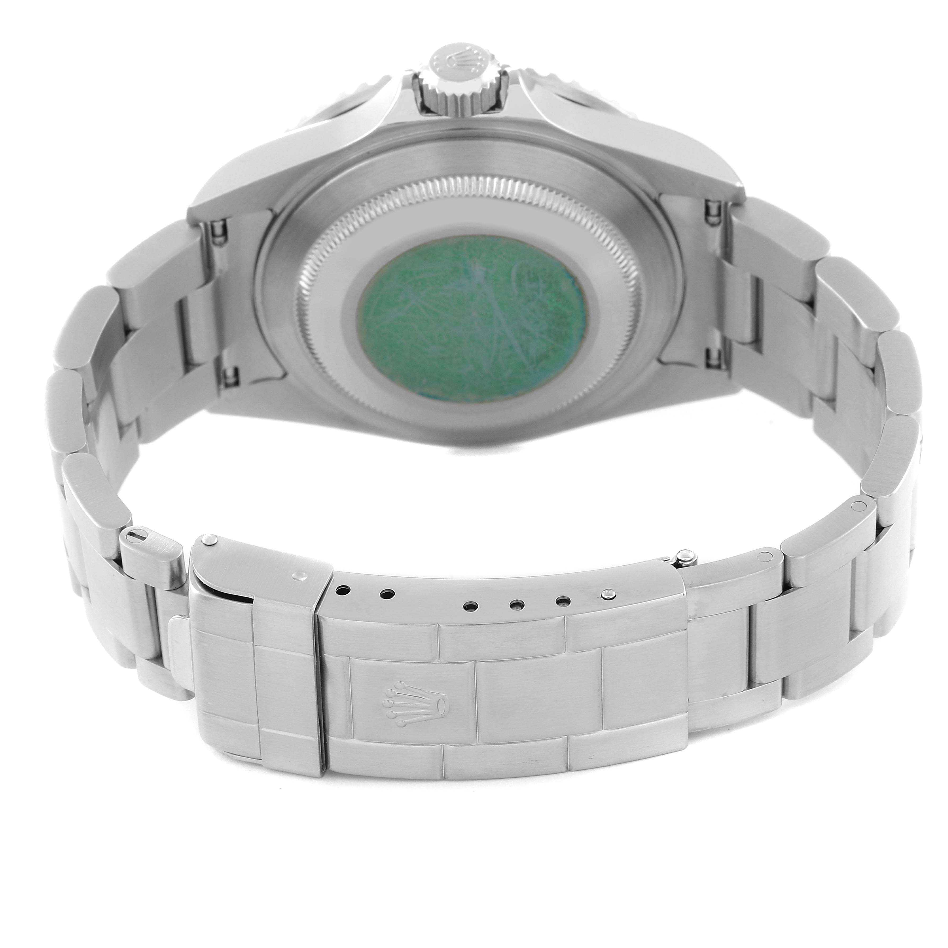 The image shows the back case and bracelet clasp of the Rolex Submariner 16610 Men's Stainless Steel Black Dial 16610 Men's Stainless Steel Black Dial watch from a rear angle.