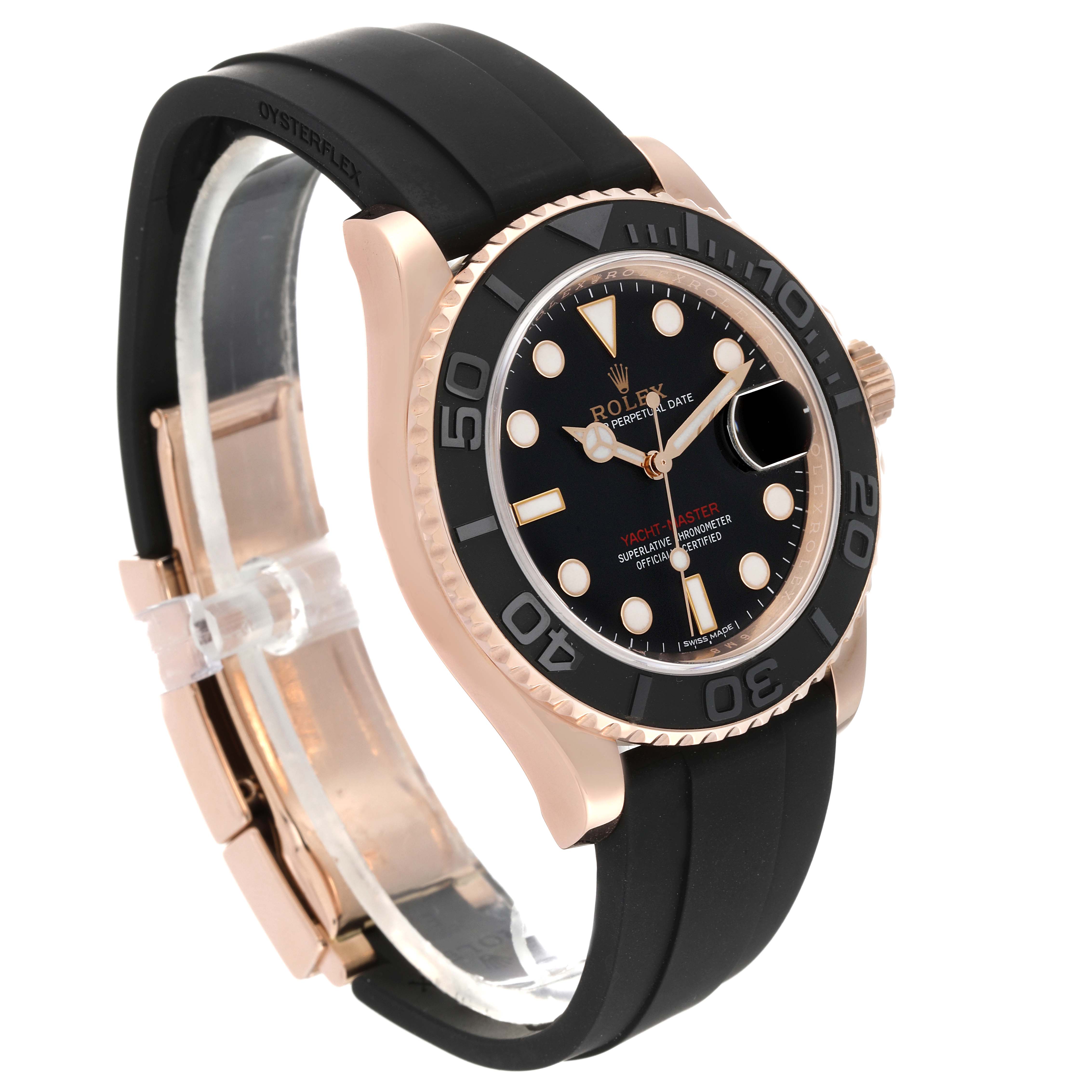 Rolex Yachtmaster 40mm Rose Gold Oysterflex Bracelet Mens Watch 116655 ...