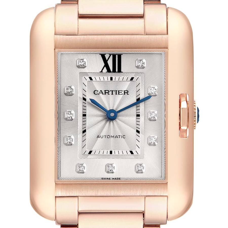 Cartier Tank Anglaise Rose Gold Diamond Ladies Watch WJTA0004 SwissWatchExpo
