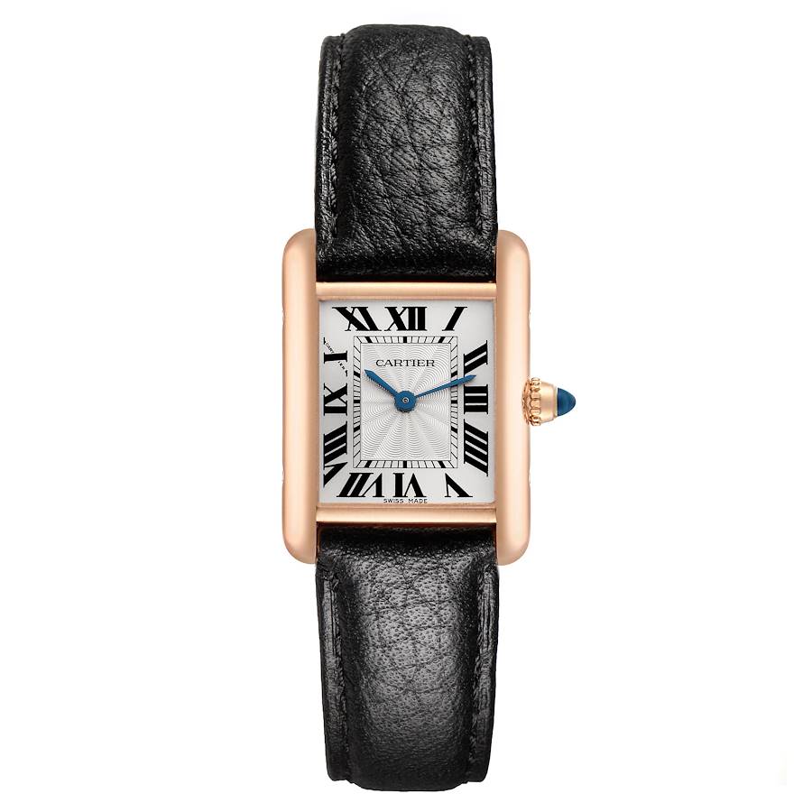 Women’s tank watch rose gold black leather strap Explore Cartier Tank Women main image 4