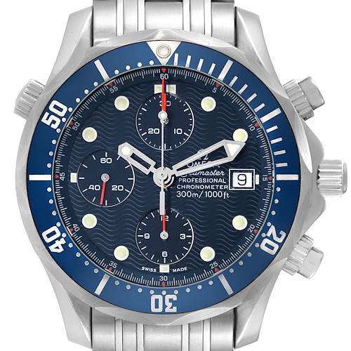 Photo of Omega Seamaster Blue Dial Chronograph Steel Mens Watch 2599.80.00 Card