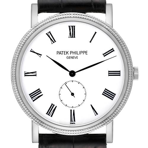 Photo of Patek Philippe Calatrava White Gold White Dial Mens Watch 5116 Papers