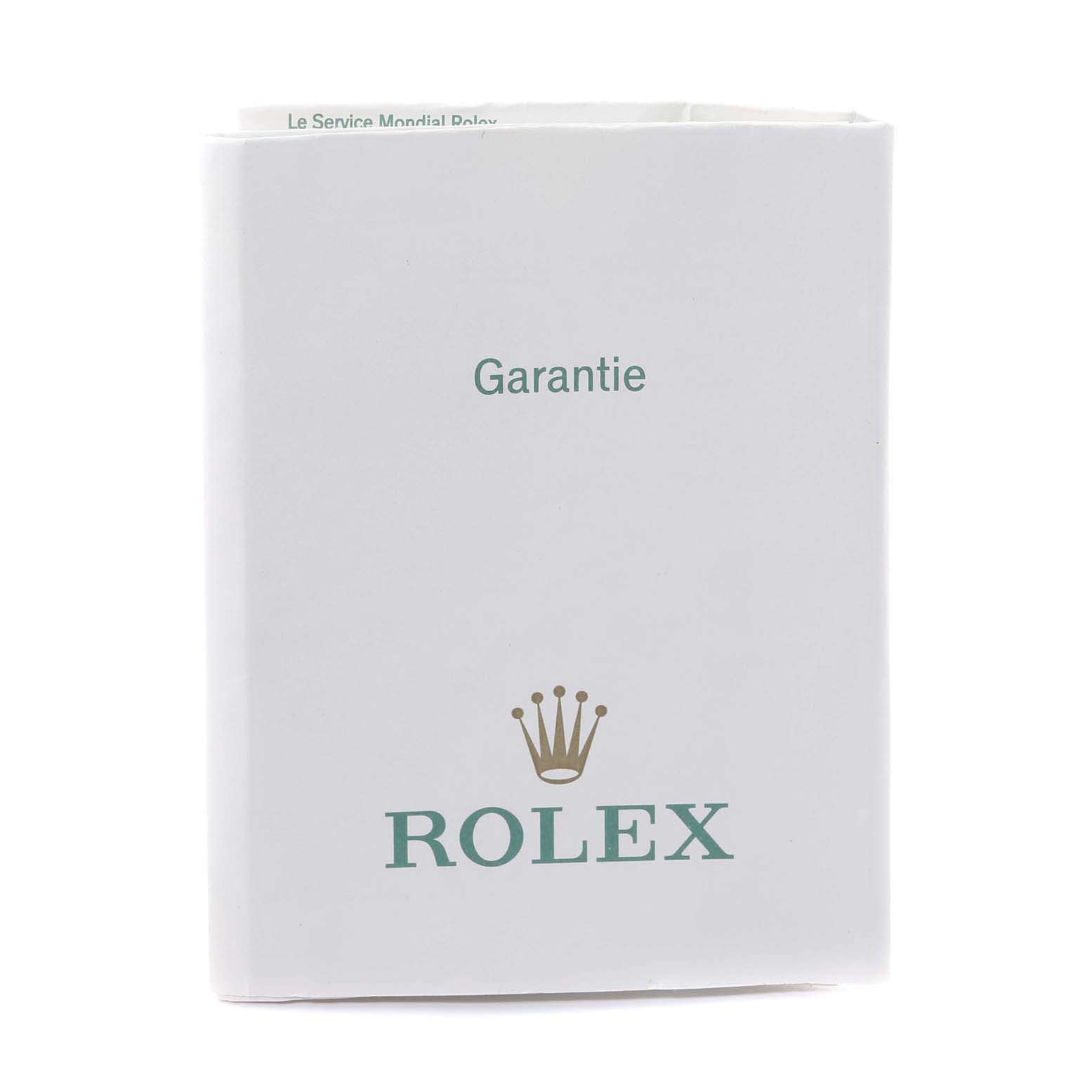 The image shows the warranty booklet for the Rolex Cellini 5116/9 Men's White Gold Silver Dial 5116/9 Men's White Gold Silver Dial model from a front angle.