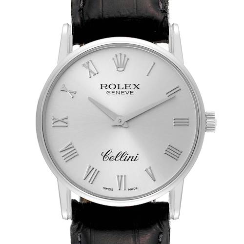 Photo of Rolex Cellini Classic Silver Dial White Gold Mens Watch 5116 Papers