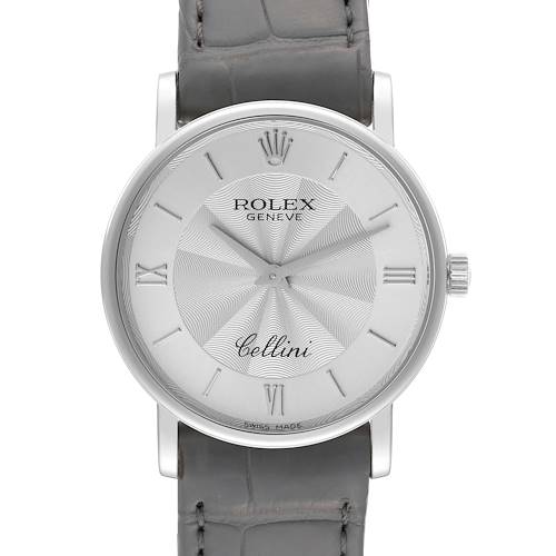 Photo of Rolex Cellini Classic White Gold Decorated Silver Dial Mens Watch 5115 Papers