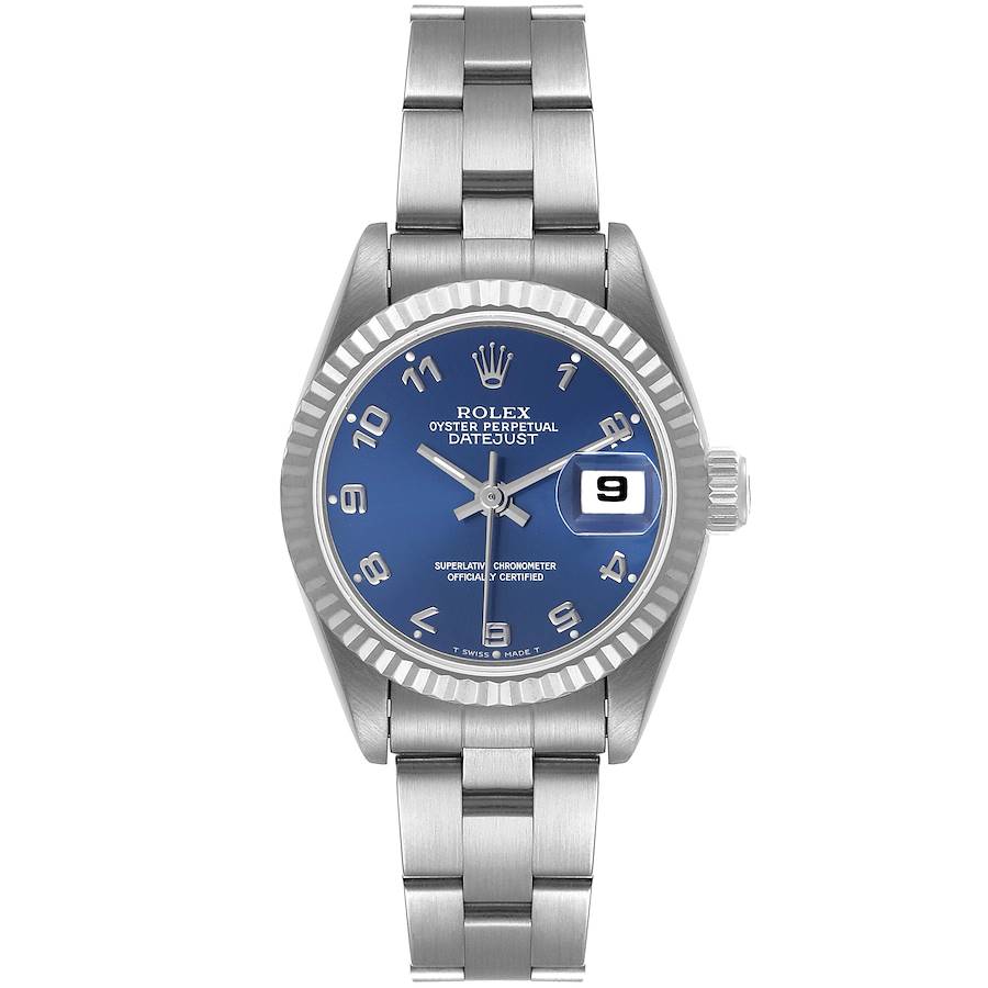 Rolex Datejust 26 Steel White Gold Blue Dial Ladies Watch 69174 SwissWatchExpo