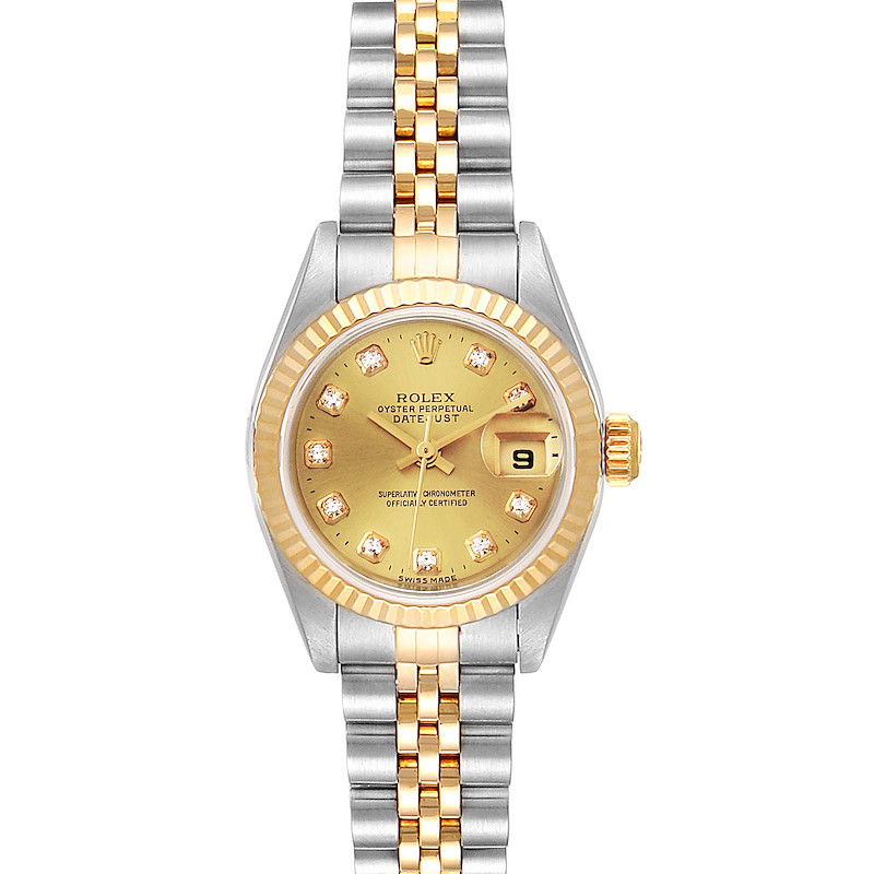 Rolex Datejust 26 Steel Yellow Gold Champagne Dial Ladies Watch 79173 SwissWatchExpo
