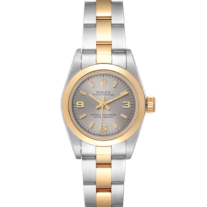 Rolex Oyster Perpetual NonDate Steel Yellow Gold Ladies Watch 67183 SwissWatchExpo