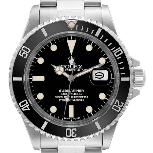 Photo of Rolex Submariner Date Steel Vintage Mens Watch 16800 Papers