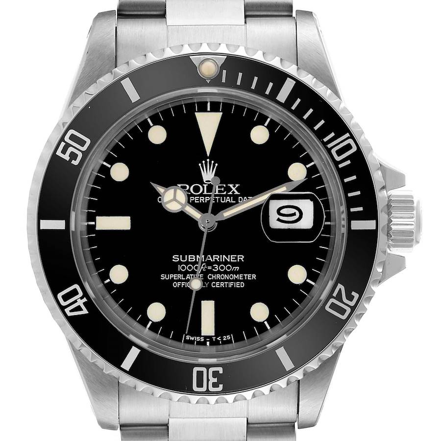 Rolex Submariner Date Steel Vintage Mens Watch 16800 Papers SwissWatchExpo