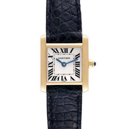 Photo of Cartier Tank Francaise Yellow Gold Blue Strap Ladies Watch W5000256