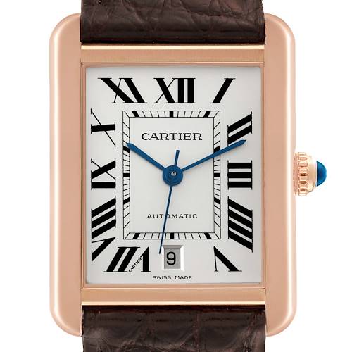 Photo of Cartier Tank Solo XL Rose Gold Steel Silver Dial Mens Watch W5200026