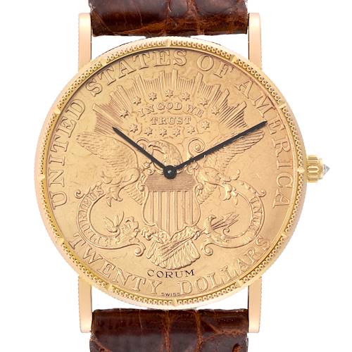 Photo of Corum 20 Dollars Double Eagle Yellow Gold Coin Year 1896 Mens Watch