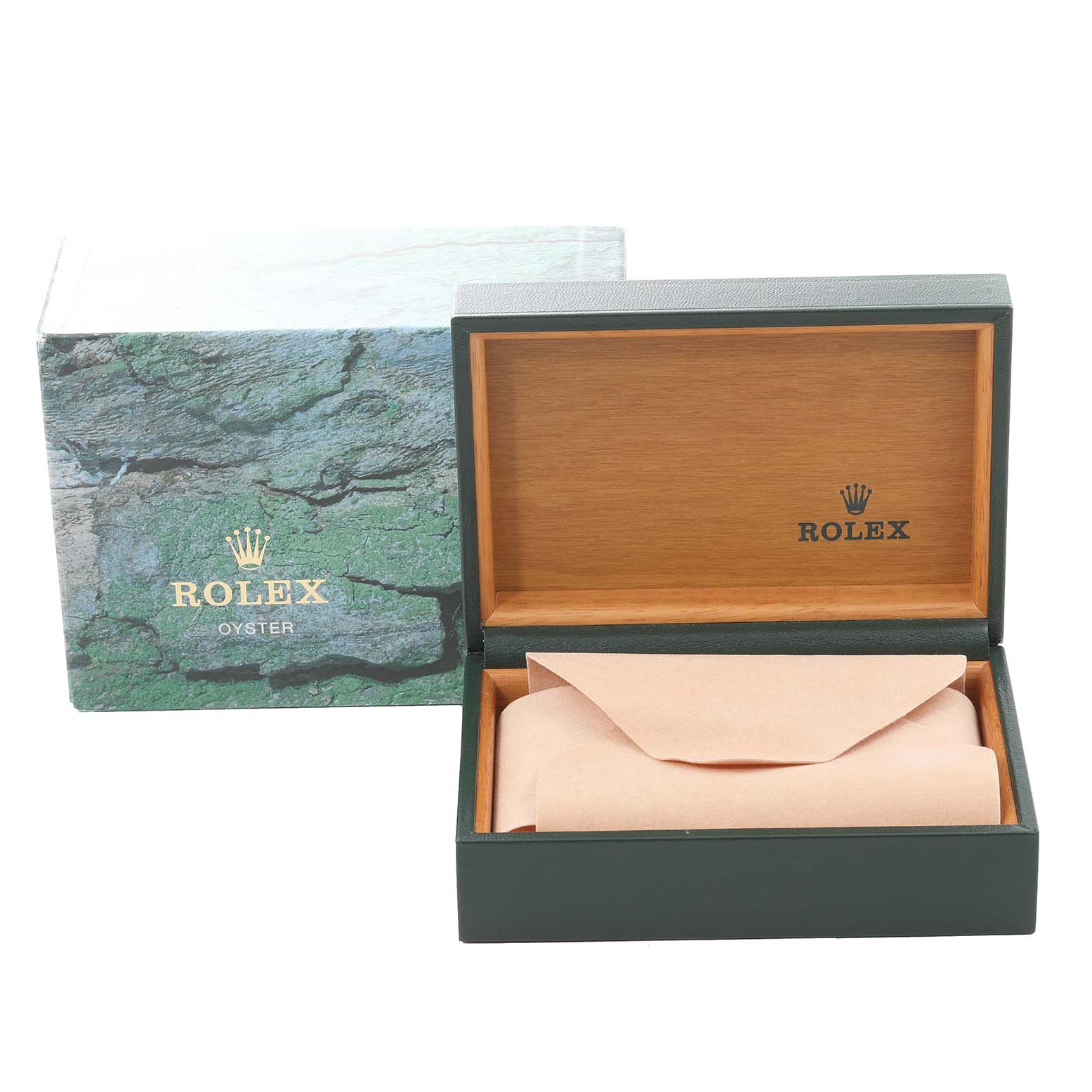 The image shows the Rolex Air-King 14010 Men's Stainless Steel White Dial 14010 Men's Stainless Steel White Dial watch box and an outer box, both branded with "Rolex" and the crown logo.