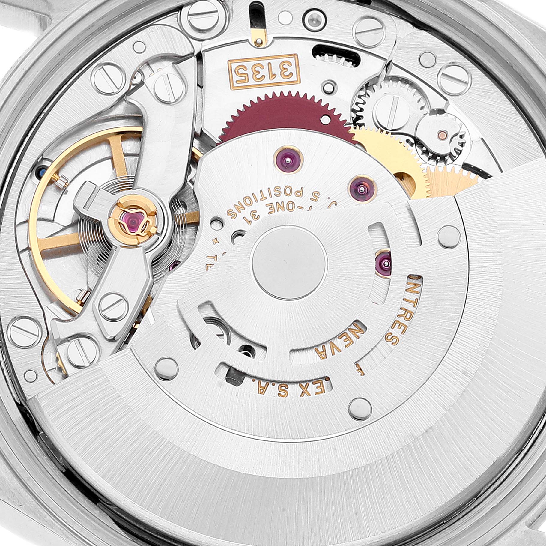 This image shows the inner movement of the Rolex Date 15200 Men's Stainless Steel Silver Dial 15200 Men's Stainless Steel Silver Dial model, focusing on the intricate mechanical components.