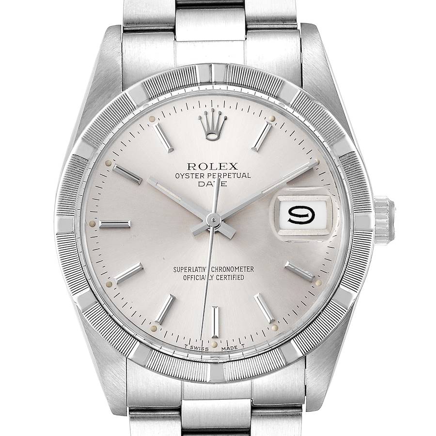 Rolex Date Stainless Steel Silver Dial Vintage Mens Watch 15010 SwissWatchExpo