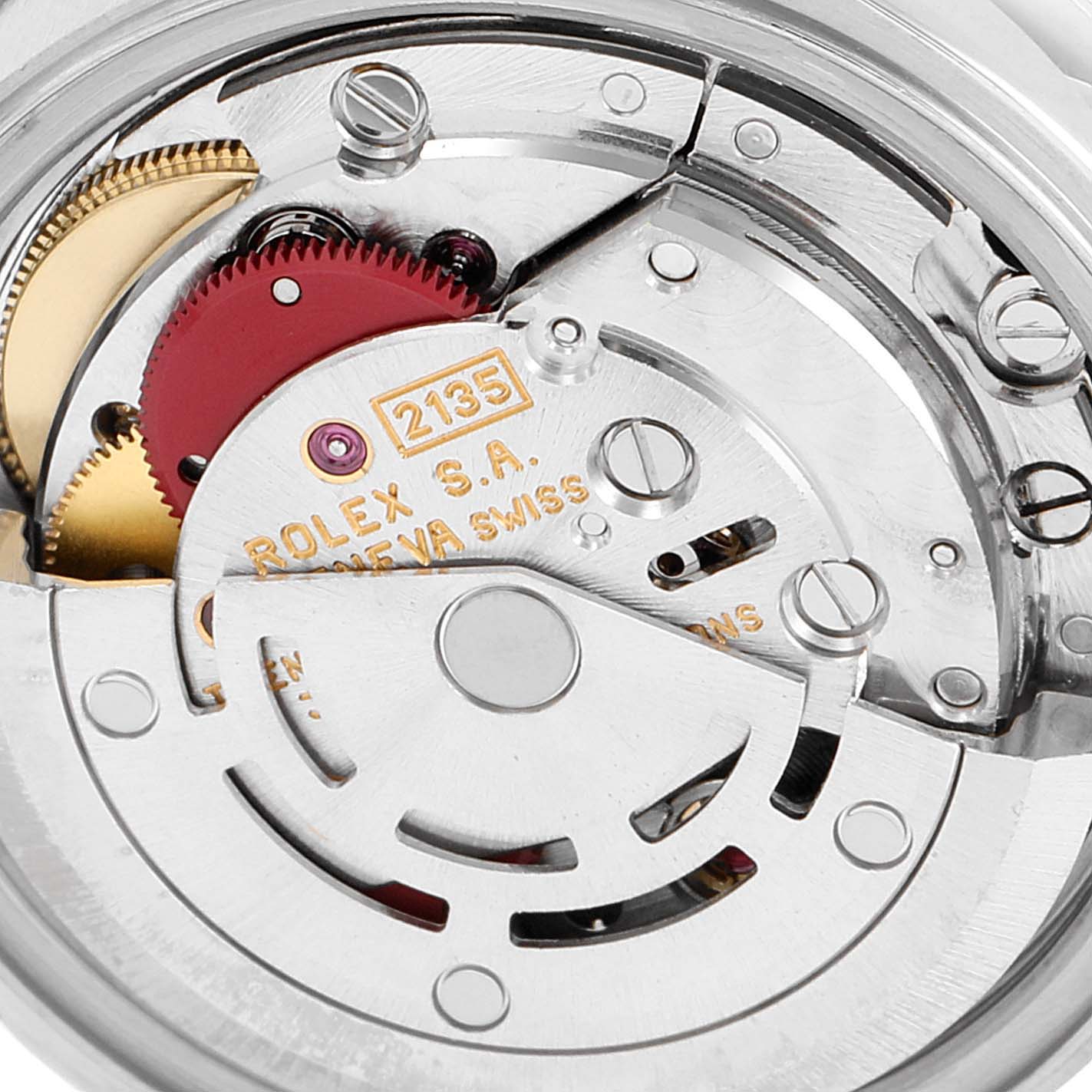 The image shows the inner mechanical movement components of a Rolex Datejust 69174 Women
s Stainless Steel Black Dial 69174 Women
s Stainless Steel Black Dial watch.