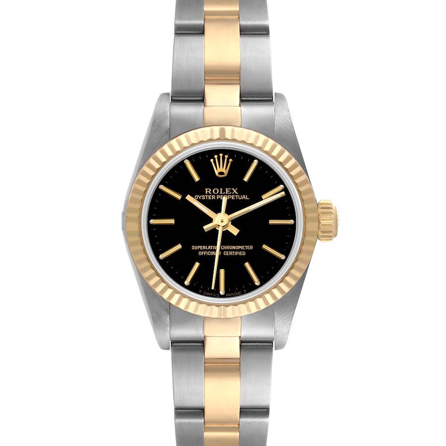 Rolex Oyster Perpetual Steel Yellow Gold Diamond Ladies Watch 67193 SwissWatchExpo
