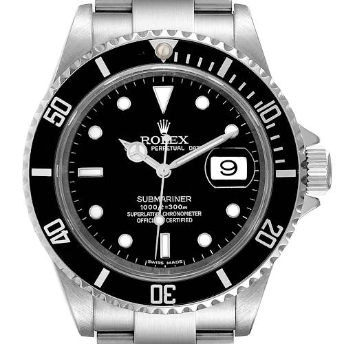 Photo of Rolex Submariner Black Dial Steel Mens Watch 16610