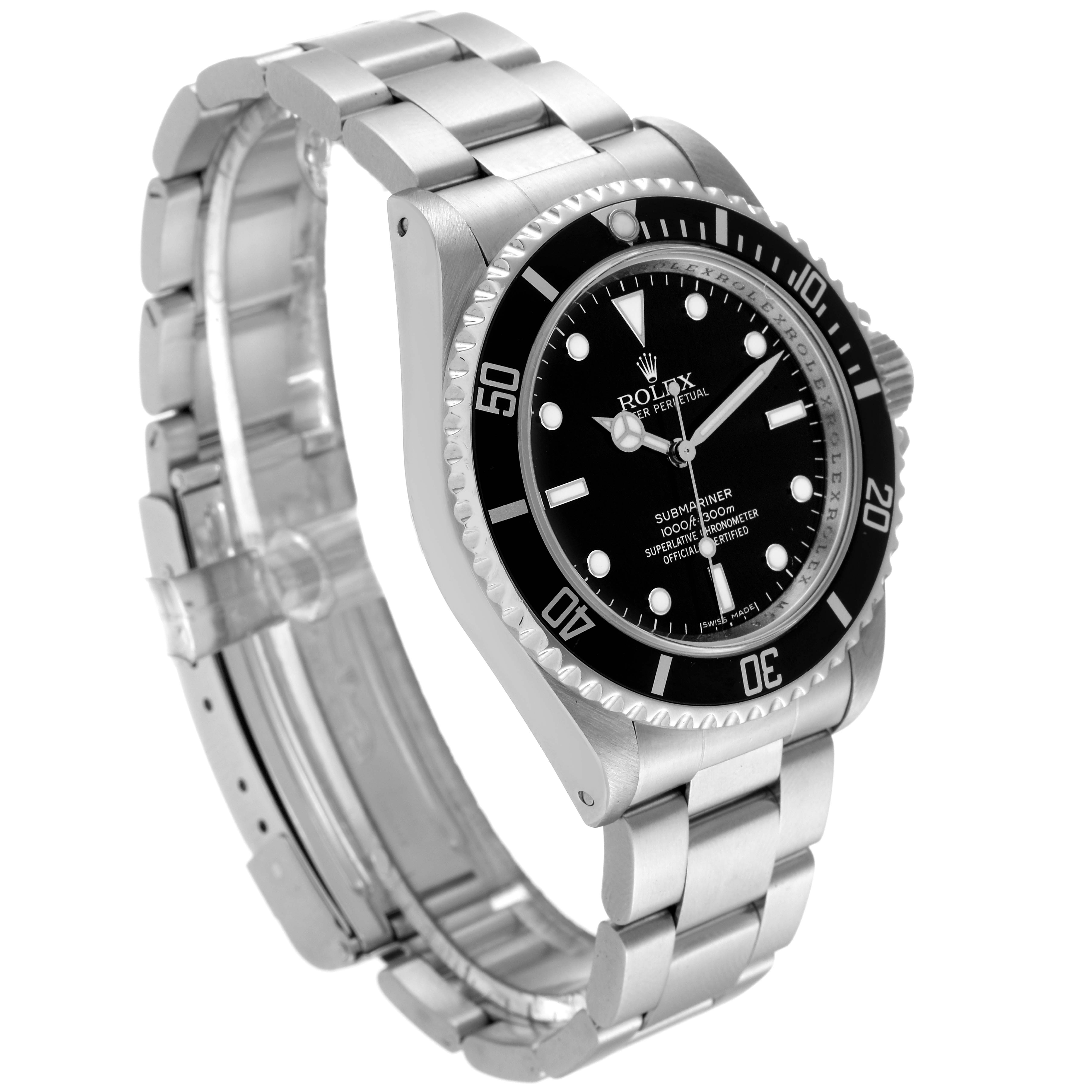 Rolex Submariner No Date 40mm 4 Liner Steel Mens Watch 14060 Box Card