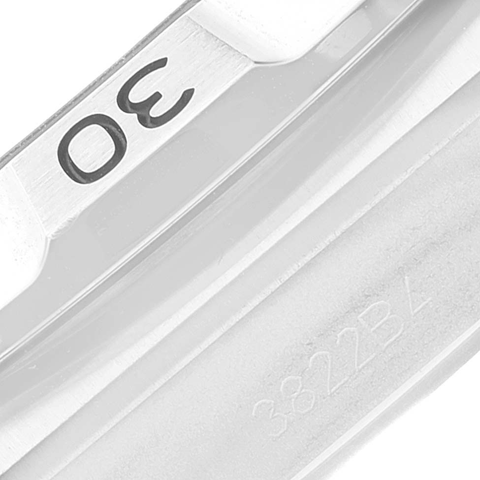 This close-up image shows a portion of the bezel with the number 
30
 and an engraving on the Breitling Chronomat A32398 Men
s Stainless Steel Blue Dial A32398 Men
s Stainless Steel Blue Dial watch.