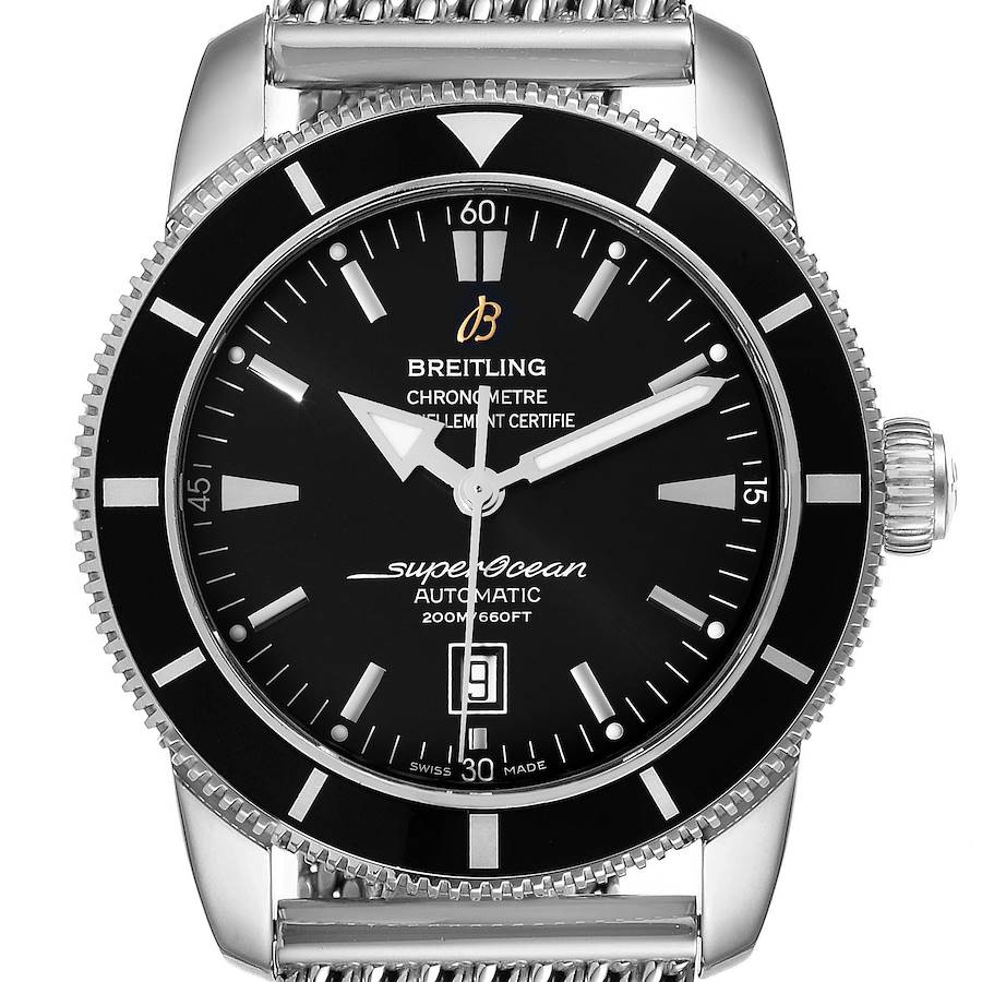 Breitling Superocean Heritage Black Dial Mens Steel Watch A17320 Box Papers SwissWatchExpo