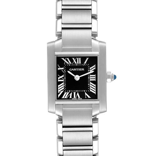 Photo of Cartier Tank Francaise Black Dial Steel Ladies Watch W51026Q3 Box Papers