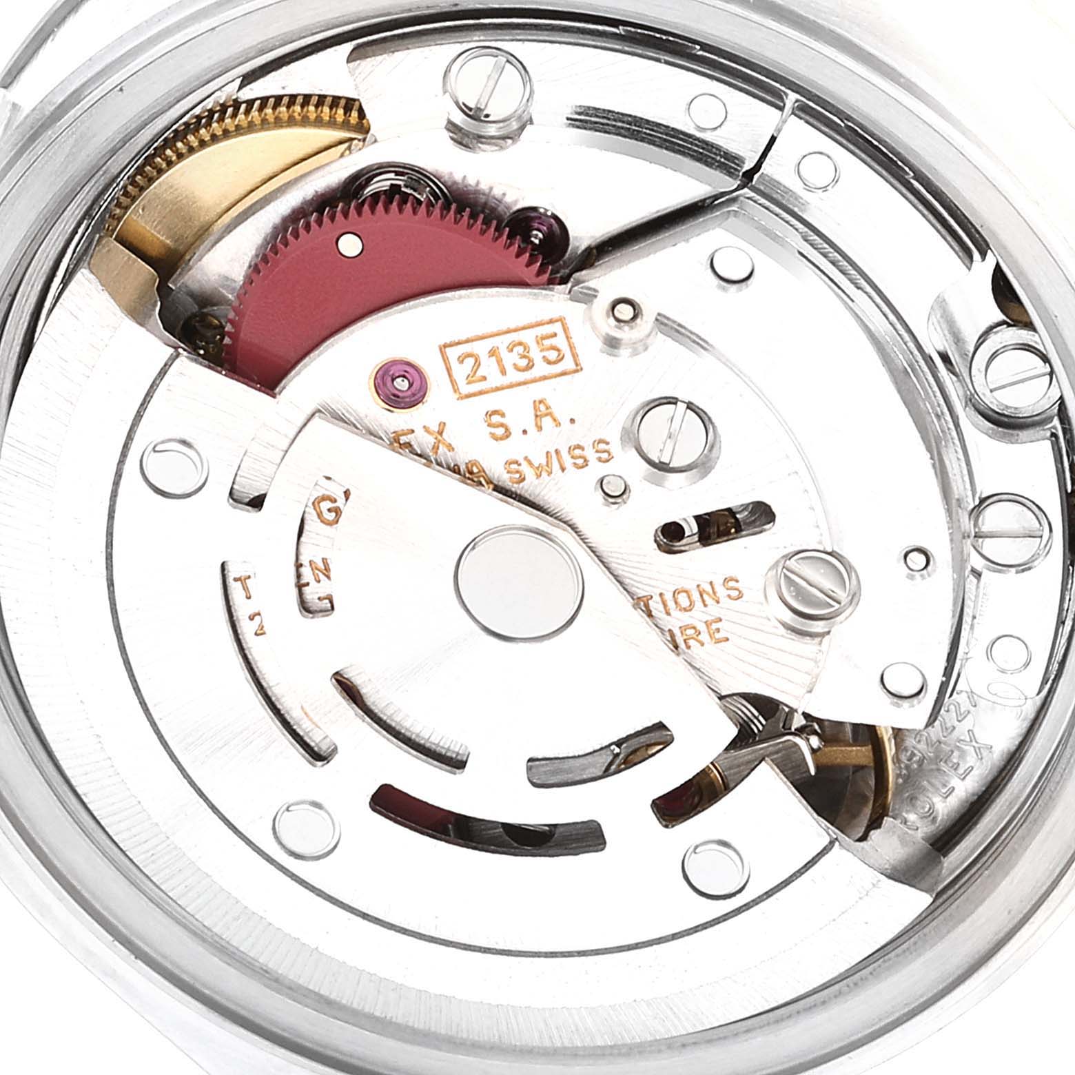 This image shows the internal mechanical movement of a Rolex Datejust 69174 Women
s Stainless Steel White Dial 69174 Women
s Stainless Steel White Dial watch.