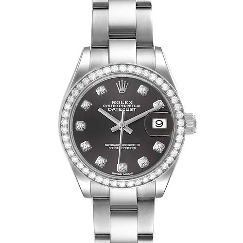 Photo of Rolex Datejust Steel White Gold Grey Diamond Dial Ladies Watch 279384 Box Card