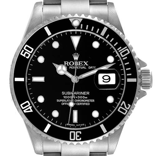 Photo of Rolex Submariner Date 40mm Black Dial Steel Mens Watch 16610 Box Card