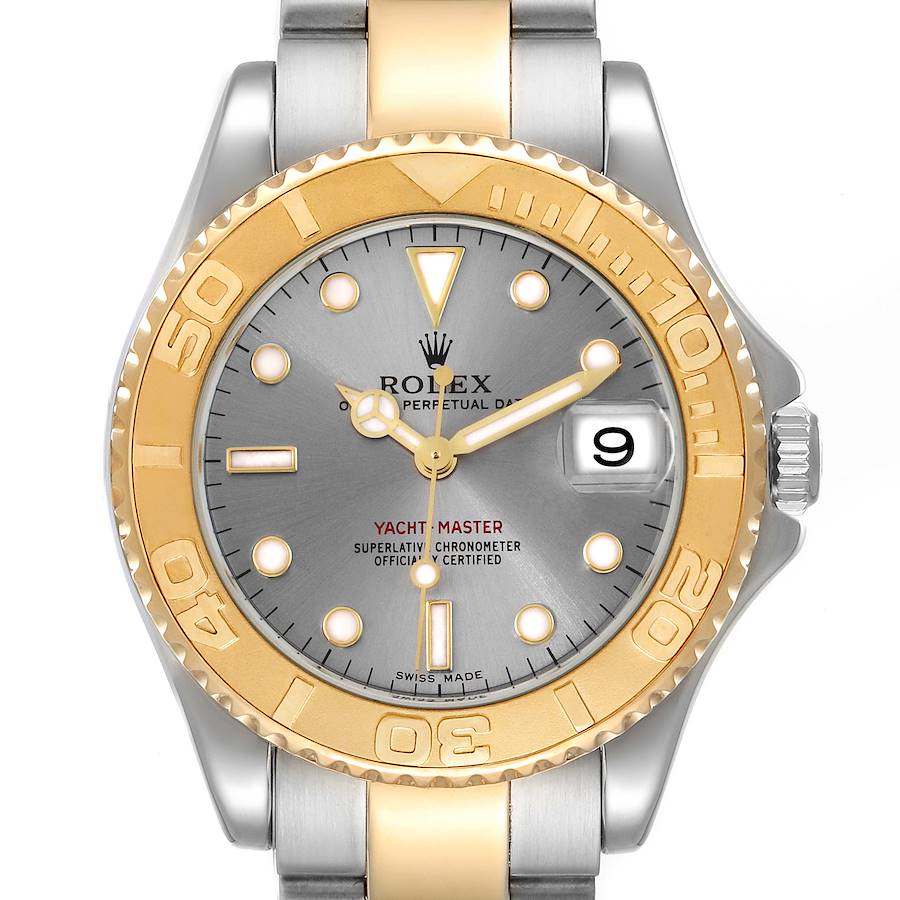 Rolex Yachtmaster 35 Midsize Steel Yellow Gold Watch 168623 Box Papers SwissWatchExpo