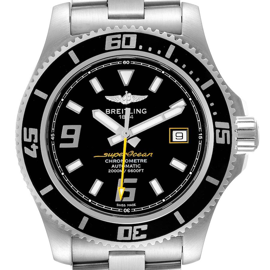 Breitling Aeromarine Superocean 44 Yellow Hand Watch A17391 Box Papers SwissWatchExpo