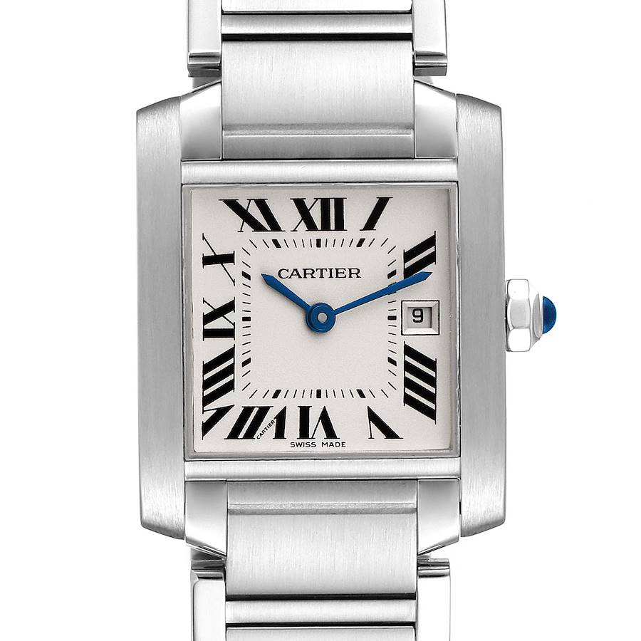 Cartier Tank Francaise Midsize 25mm Silver Dial Unisex Watch W51011Q3 SwissWatchExpo