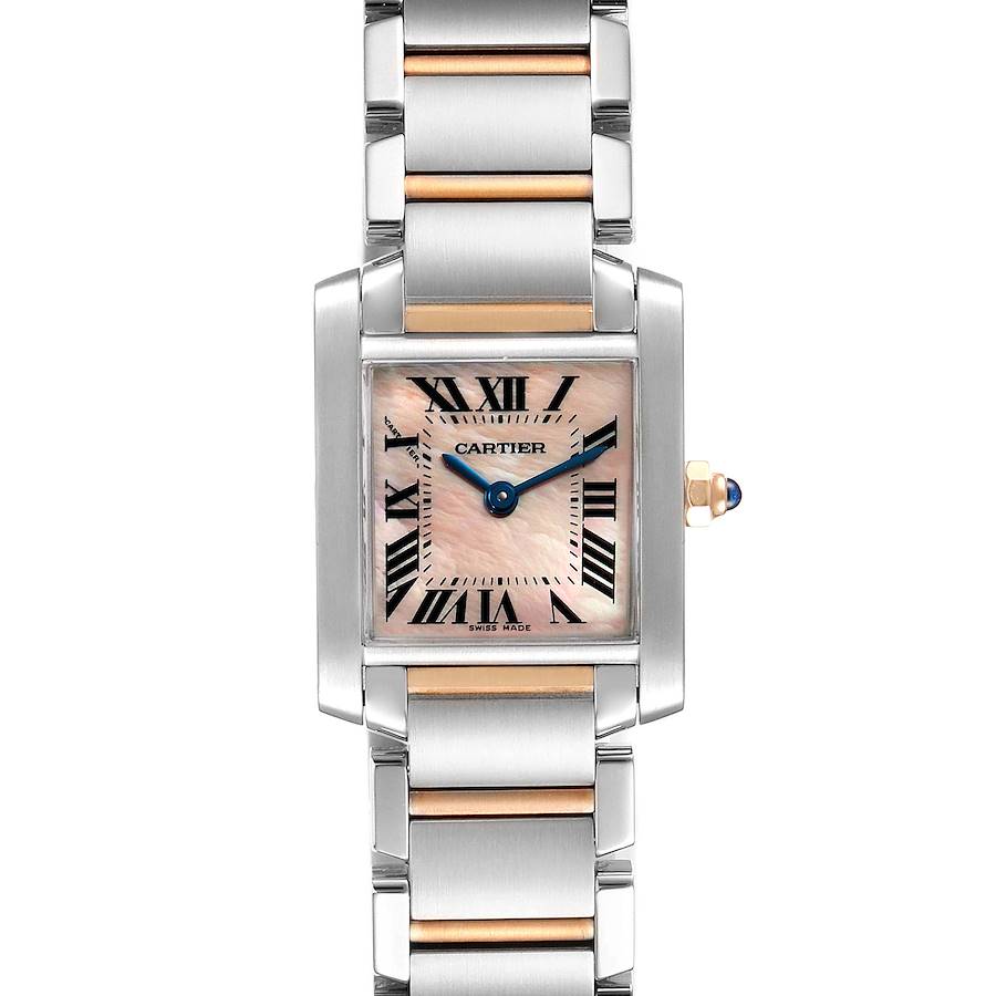 Cartier Tank Francaise Steel Rose Gold MOP Ladies Watch W51027Q4 Box Papers SwissWatchExpo