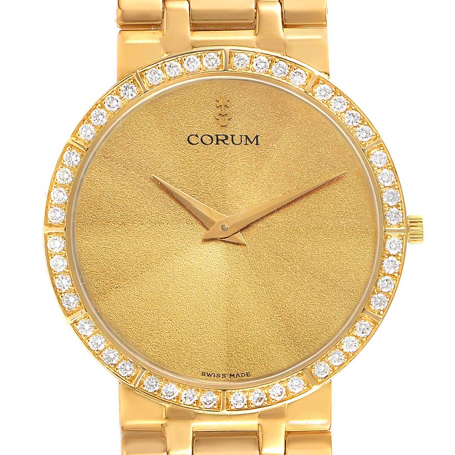 Corum 18k Yellow Gold Prism Crystal Diamond Mens Watch 50.128.65 SwissWatchExpo