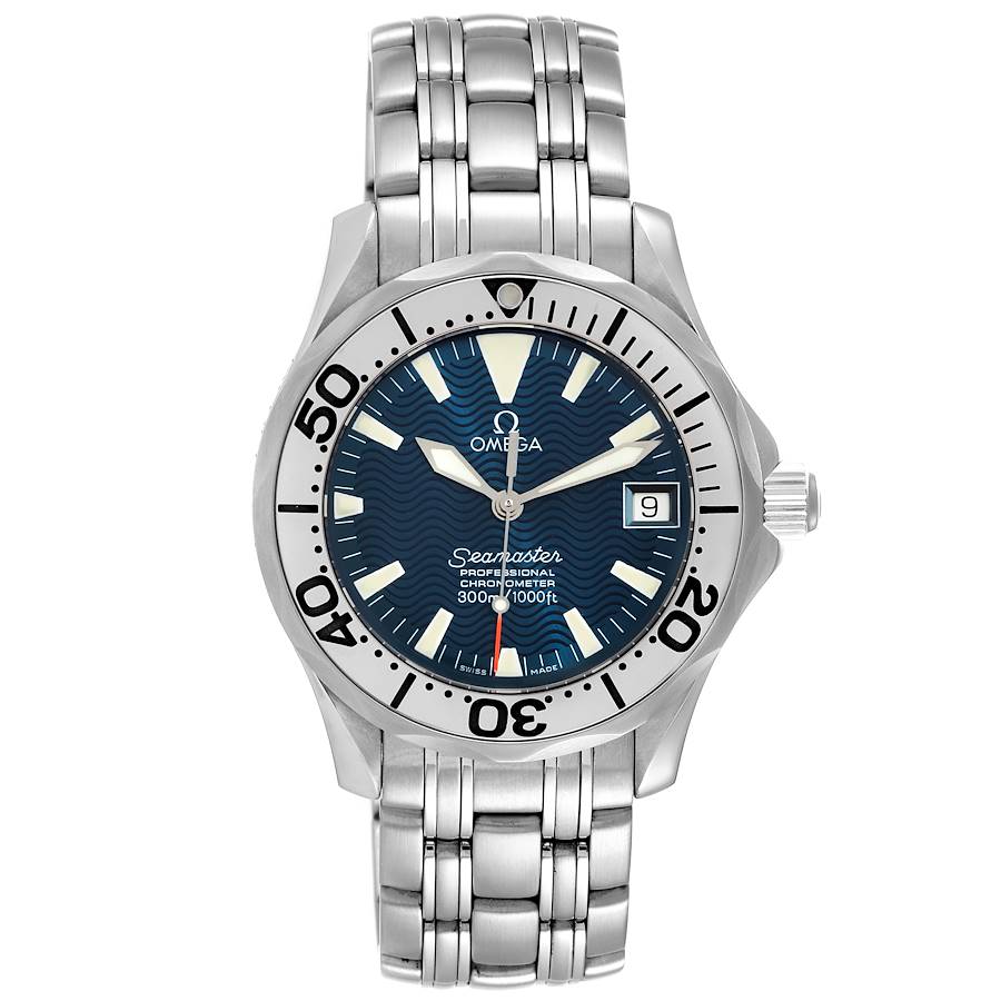 Omega Seamaster Midsize Steel Electric Blue Dial Watch 2554.80.00