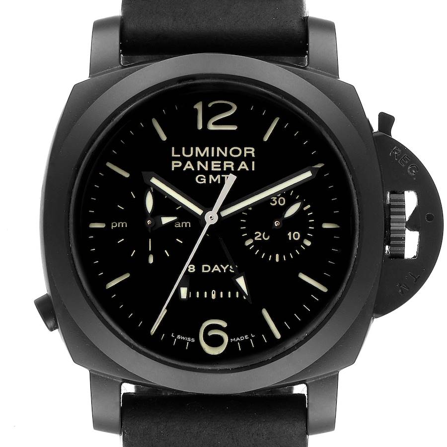 Panerai Luminor 1950 8 Days GMT 24H Ceramic Watch PAM00317 Box