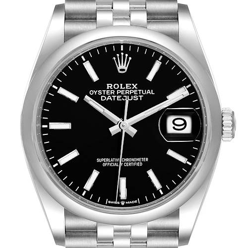 Photo of Rolex Datejust 36 Black Dial Domed Bezel Steel Mens Watch 126200 Unworn