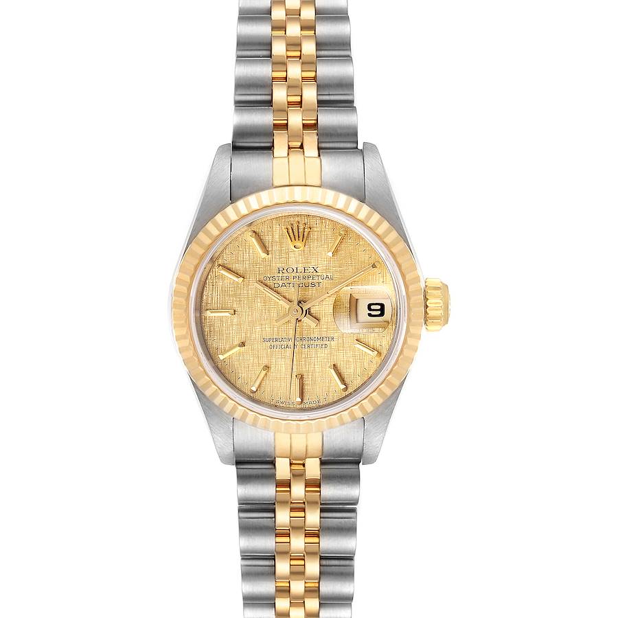 Rolex Datejust Linen Dial Steel Yellow Gold Ladies Watch 69173 SwissWatchExpo