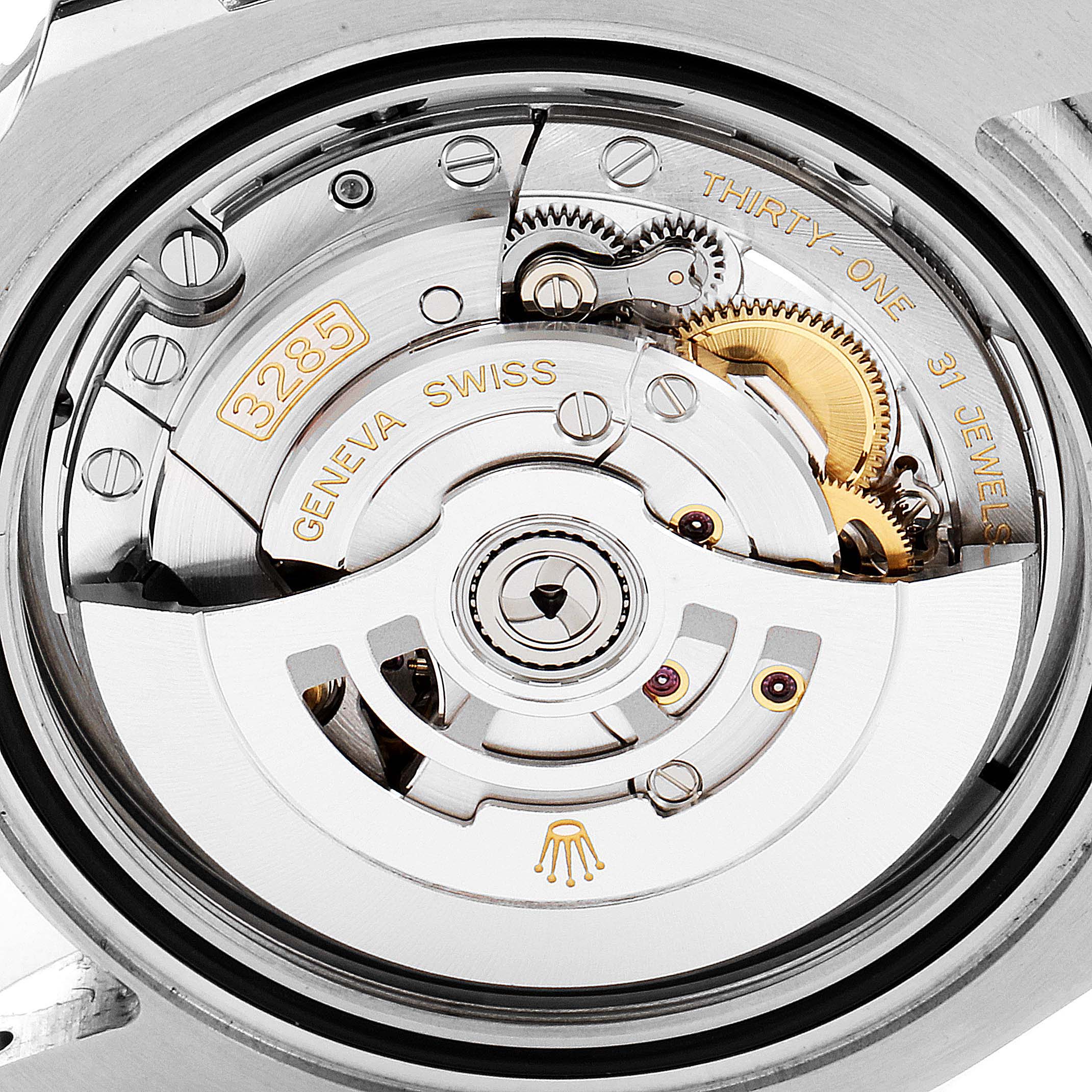 The image shows the movement mechanism of a Rolex GMT-Master 126710 Men
s Stainless Steel Black Dial 126710 Men
s Stainless Steel Black Dial watch viewed from the back.