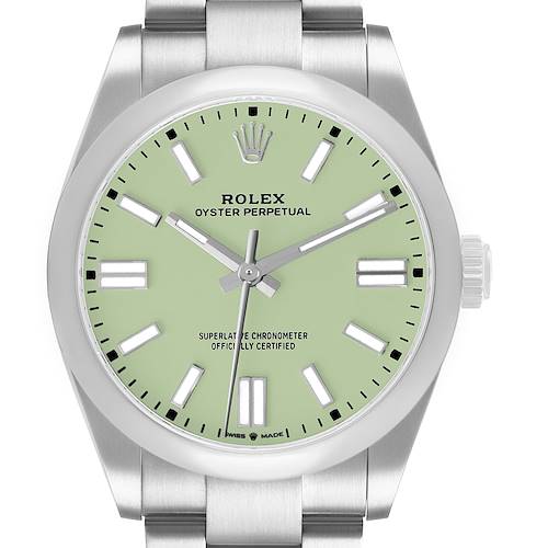 Photo of Rolex Oyster Perpetual 41 Pistachio Dial Steel Mens Watch 134300 Unworn