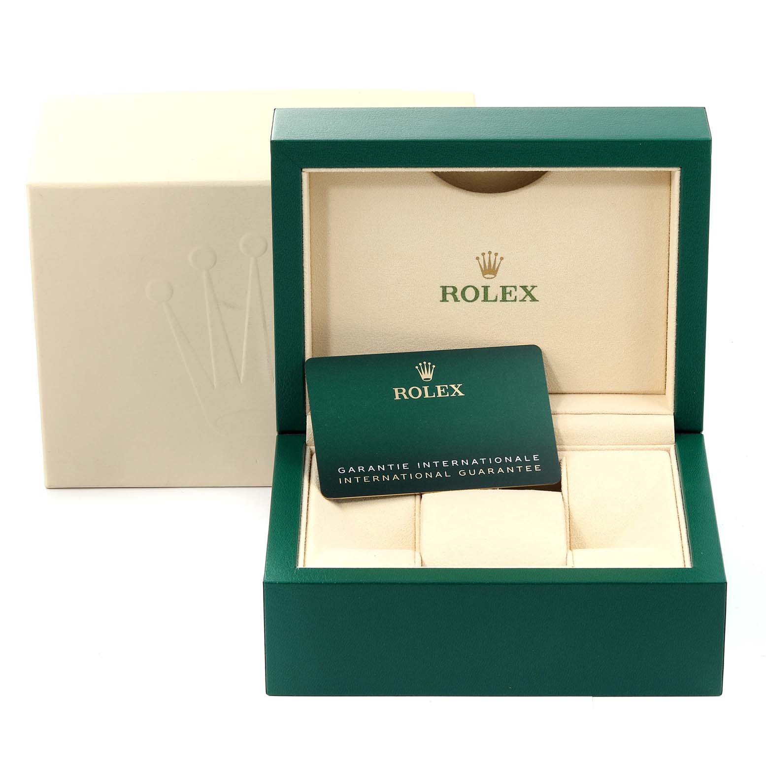 The image shows the open packaging and guarantee card for the Rolex Oyster Perpetual 276200 Women's Stainless Steel Blue Dial 276200 Women's Stainless Steel Blue Dial watch.