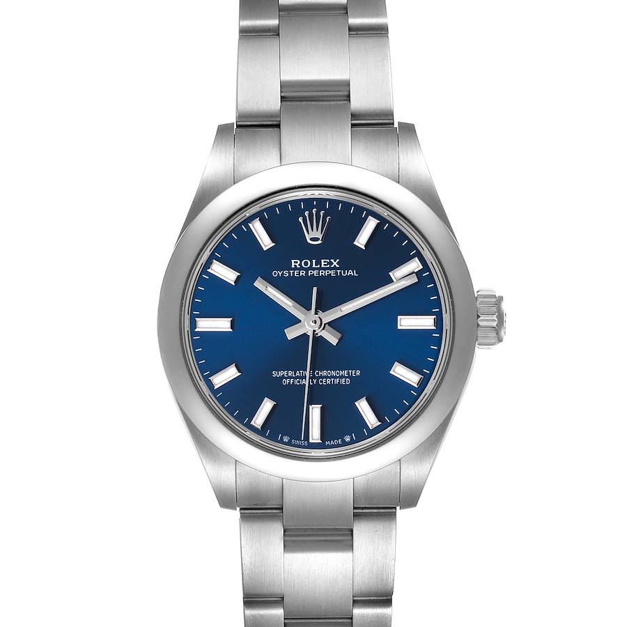Rolex Oyster Perpetual Nondate Blue Dial Steel Ladies Watch 276200 Unworn SwissWatchExpo