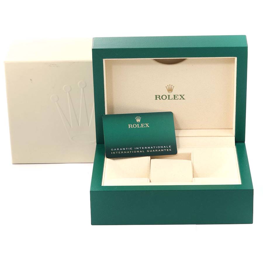 Rolex Oyster Perpetual Silver Dial Steel Mens Watch 114300 Box Card 