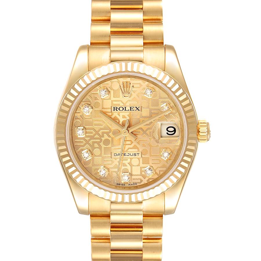 Rolex President Midsize Yellow Gold Diamond Ladies Watch 178278 Box Card SwissWatchExpo